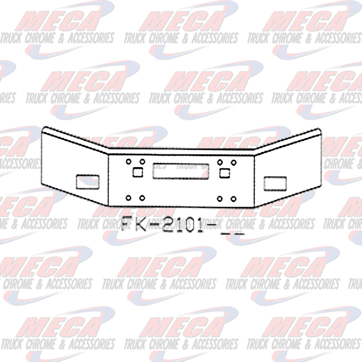 VALLEY CHROME BUMPER KW T450 14'' OPEN END W/ FOG, TOW & STEP