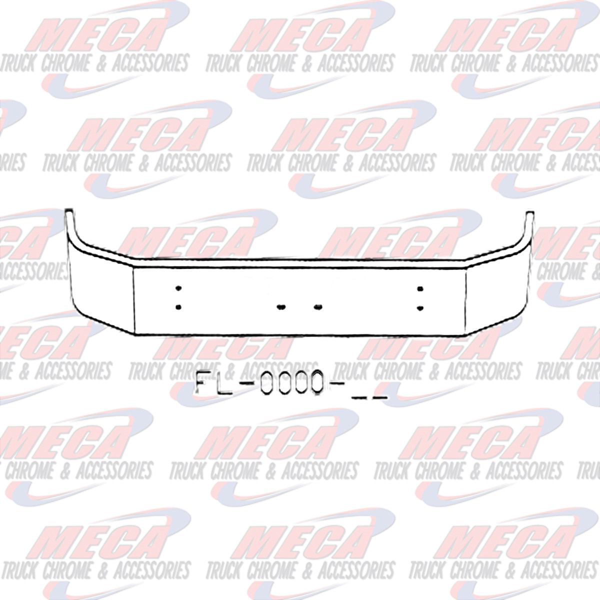 VALLEY CHROME BUMPER KW T300 13.5'' SET FWD W/  RND LT AT ENDS