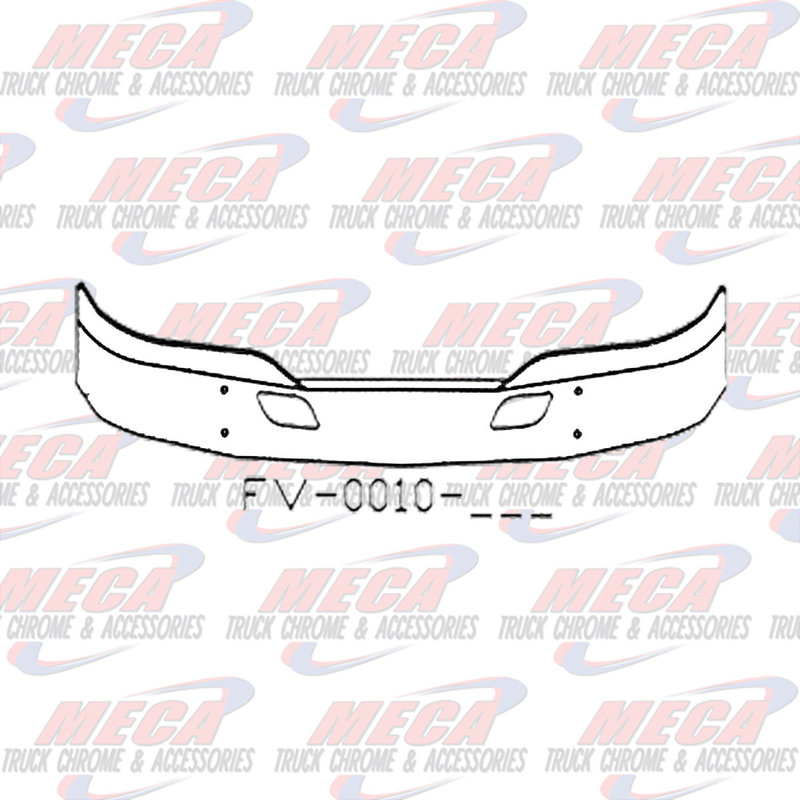 VALLEY CHROME BUMPER KW T680 18'' W/ TOW HOLES