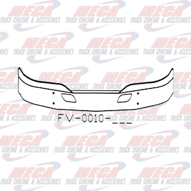 VALLEY CHROME BUMPER KW T680 16'' W/ TOW HOLES
