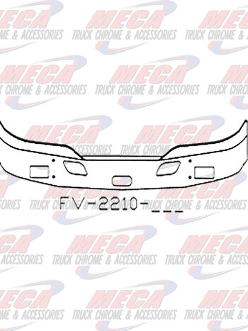 VALLEY CHROME BUMPER KW T680 16'' W/ FOG, TOW, & STEP HOLES