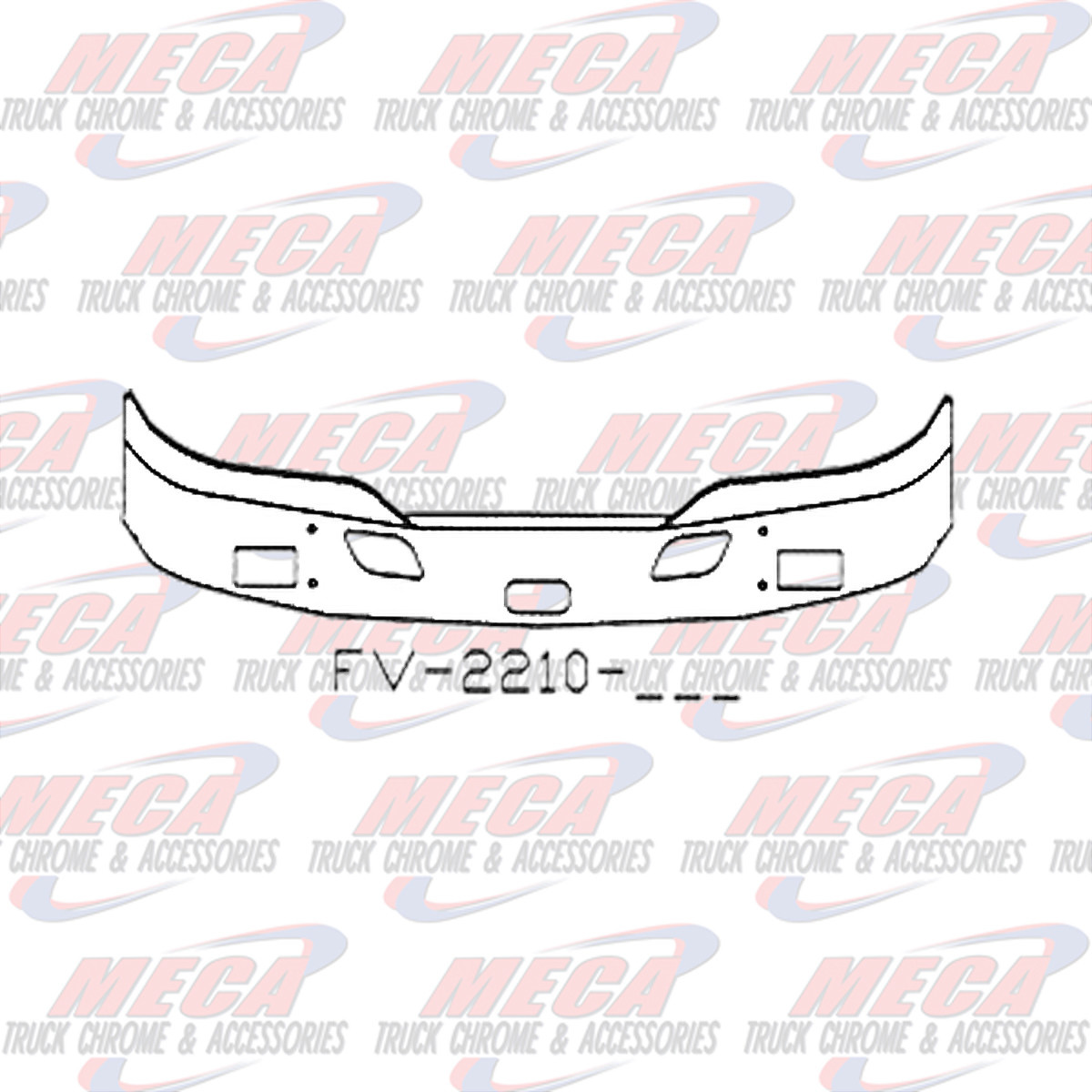 VALLEY CHROME BUMPER KW T680 16'' W/ FOG, TOW, & STEP HOLES