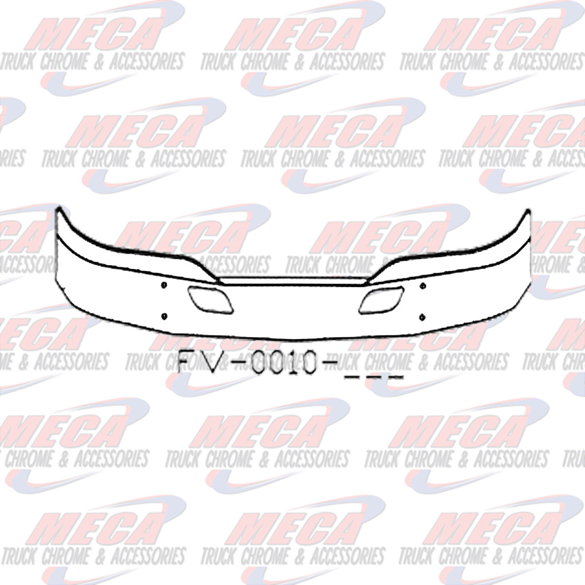 VALLEY CHROME BUMPER KW T680 16'' W/ TOW HOLES & RADAR HOLE