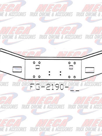 VALLEY CHROME BUMPER KW T800 14'' 86-03 FOG, TOW HOLES