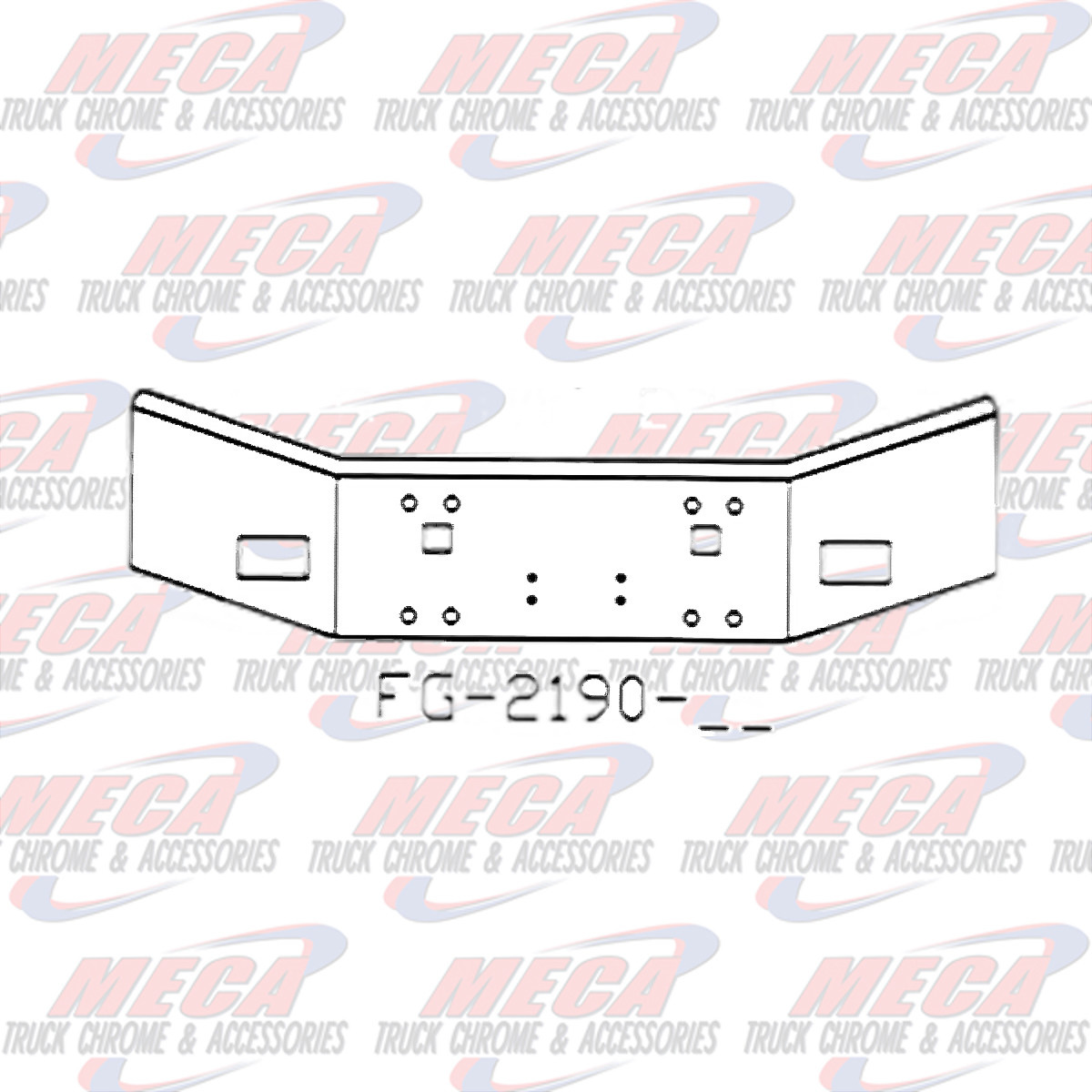 VALLEY CHROME BUMPER KW T800 14'' 86-03 FOG, TOW HOLES