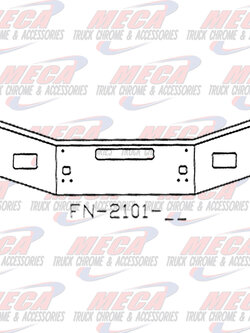 VALLEY CHROME BUMPER KW T800 14'' TAPERED 2004+ FOG, TOW, STEP