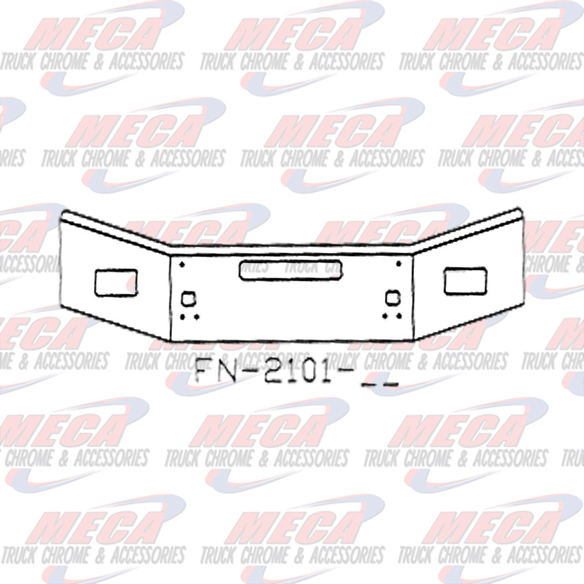 VALLEY CHROME BUMPER KW T800 14'' TAPERED 2004+ FOG, TOW, STEP