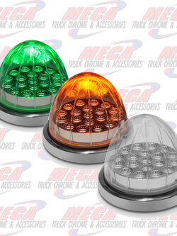 Dual Revolution Amber/Green Watermelon LED with Reflector Cup & Lock Ring (19 Diodes)