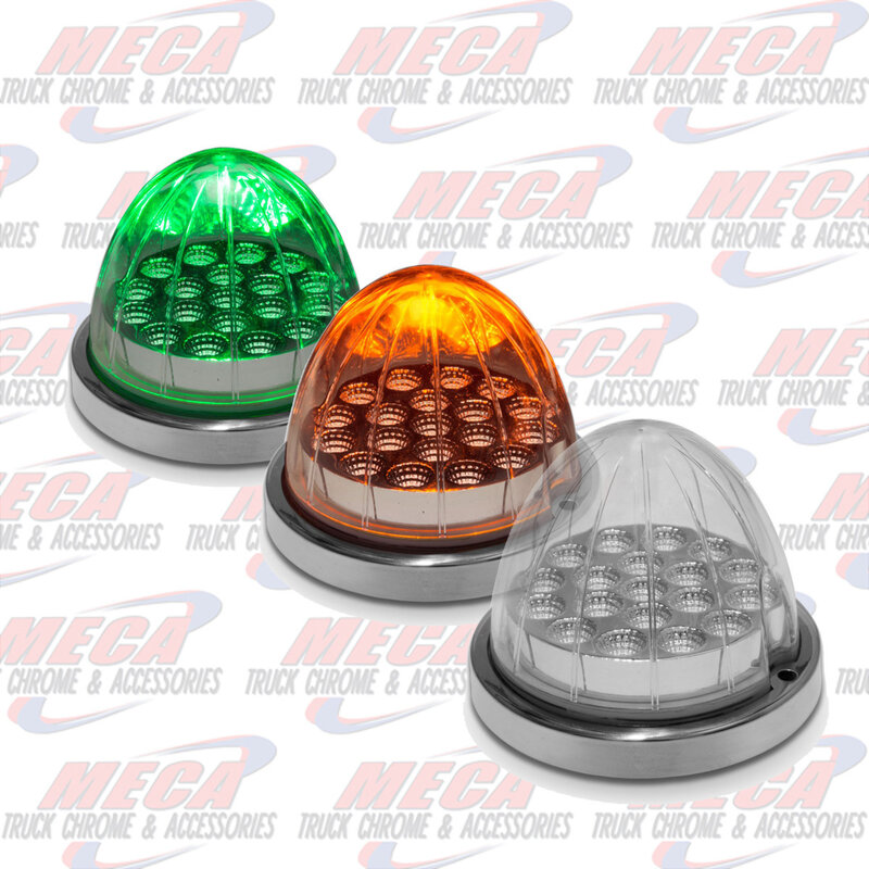 Dual Revolution Amber/Green Watermelon LED with Reflector Cup & Lock Ring (19 Diodes)