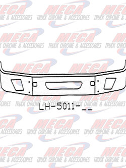 VALLEY CHROME BUMPER VOLVO VNL 64T 630 670 780 18'' S/S SLANTED FOG, TOW, AIR FLOW 2004-2017