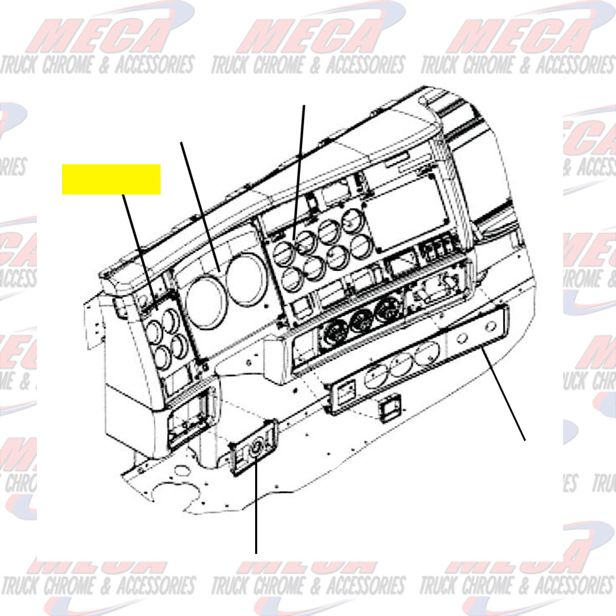 GAUGE PANEL LEFT HAND SIDE W/ 4 HOLES KW 2006+