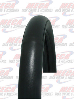 18" DELUXE STEERING WHEEL CVR FULL BLACK W/ BLACK STITCHING