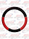 18" DELUXE STEERING WHEEL CVR BLACK & RED W/ CHROME TRIM