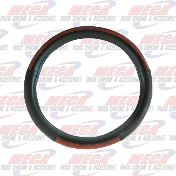 20" DELUXE STEERING WHEEL CVR BLACK W/ DARK WOOD