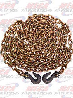 CHAIN USA 3/8" X 25' GRADE 70 W/ CLEVIS HOOKS