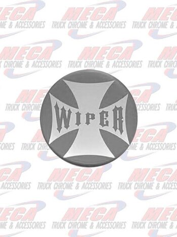 WIPER KNOB STICKER SILVER GLOSSY CROSS