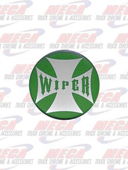 WIPER KNOB STICKER GREEN GLOSSY CROSS