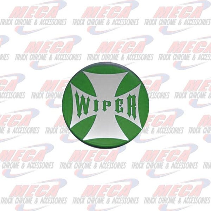 WIPER KNOB STICKER GREEN GLOSSY CROSS