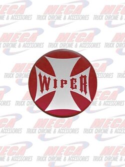 WIPER KNOB STICKER RED GLOSSY CROSS