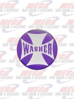 WASHER KNOB STICKER PURPLE GLOSSY CROSS