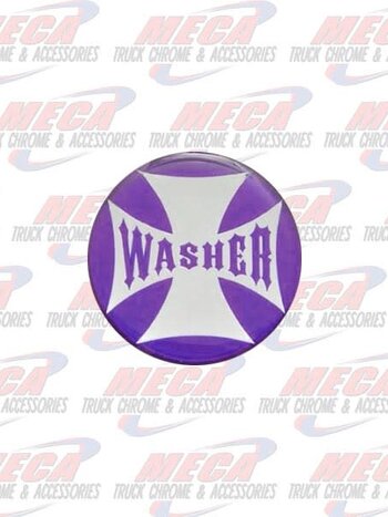 WASHER KNOB STICKER PURPLE GLOSSY CROSS