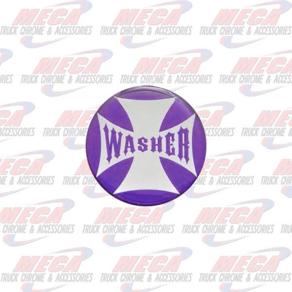 WASHER KNOB STICKER PURPLE GLOSSY CROSS