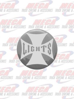 PANEL LIGHT KNOB STICKER SILVER CROSS GLOSSY