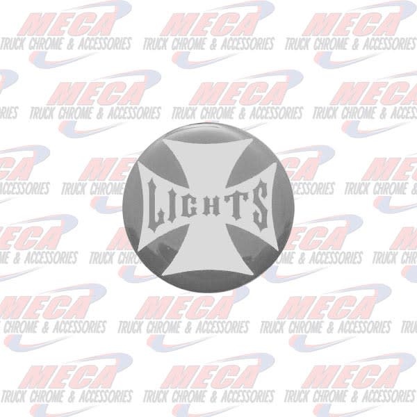 PANEL LIGHT KNOB STICKER SILVER CROSS GLOSSY
