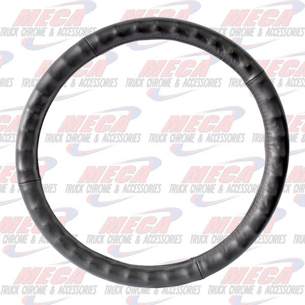 STEERING WHEEL COVER 18" BLACK LEATHER