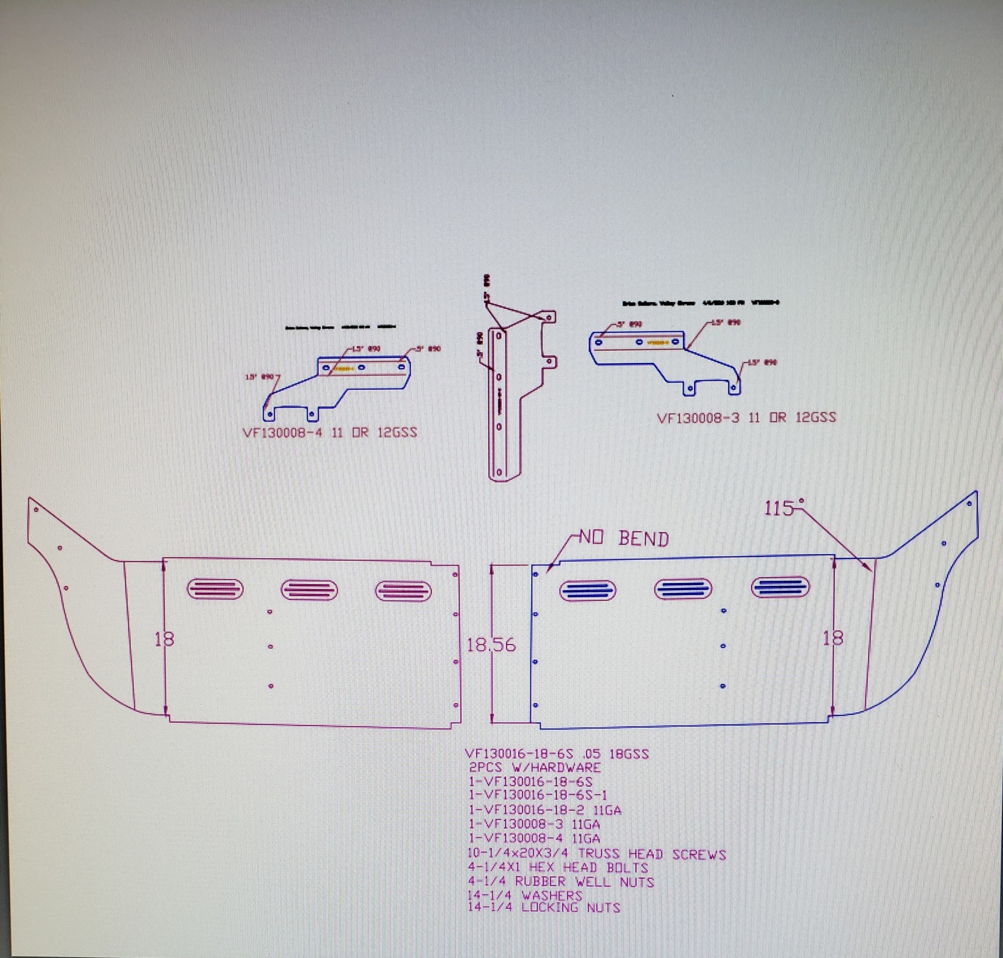VISOR FL CENTURY 18" MIDROOF W/6 STRAIGHT BB LIGTHS (3 SIDE BOLTS)