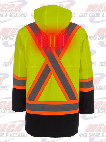 TECHWEAR YELLOW HEATED JACKET WORKWEAR SAFETY - LARGE