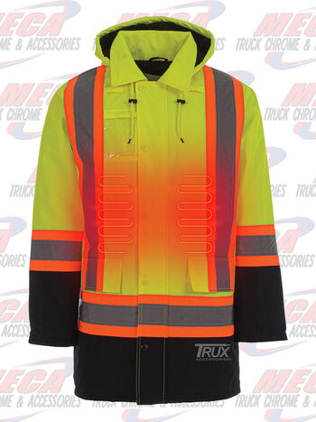 TECHWEAR YELLOW HEATED JACKET WORKWEAR SAFETY - XX LARGE