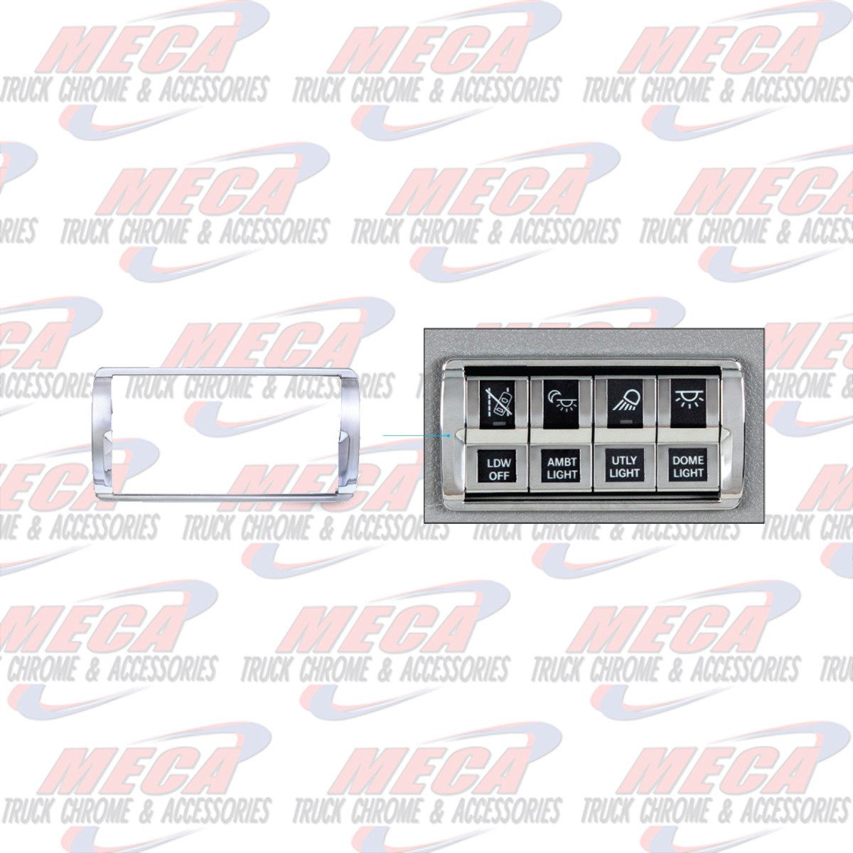 CHROME 4 SWITCH DASH PANEL TRIM 2018-2021 FL CASCADIA