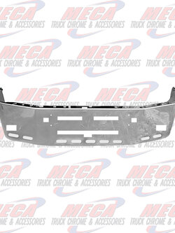 VALLEY CHROME BUMPER KW T600 20'' S/S TOW, FOG, VENT, 9 OVAL HL