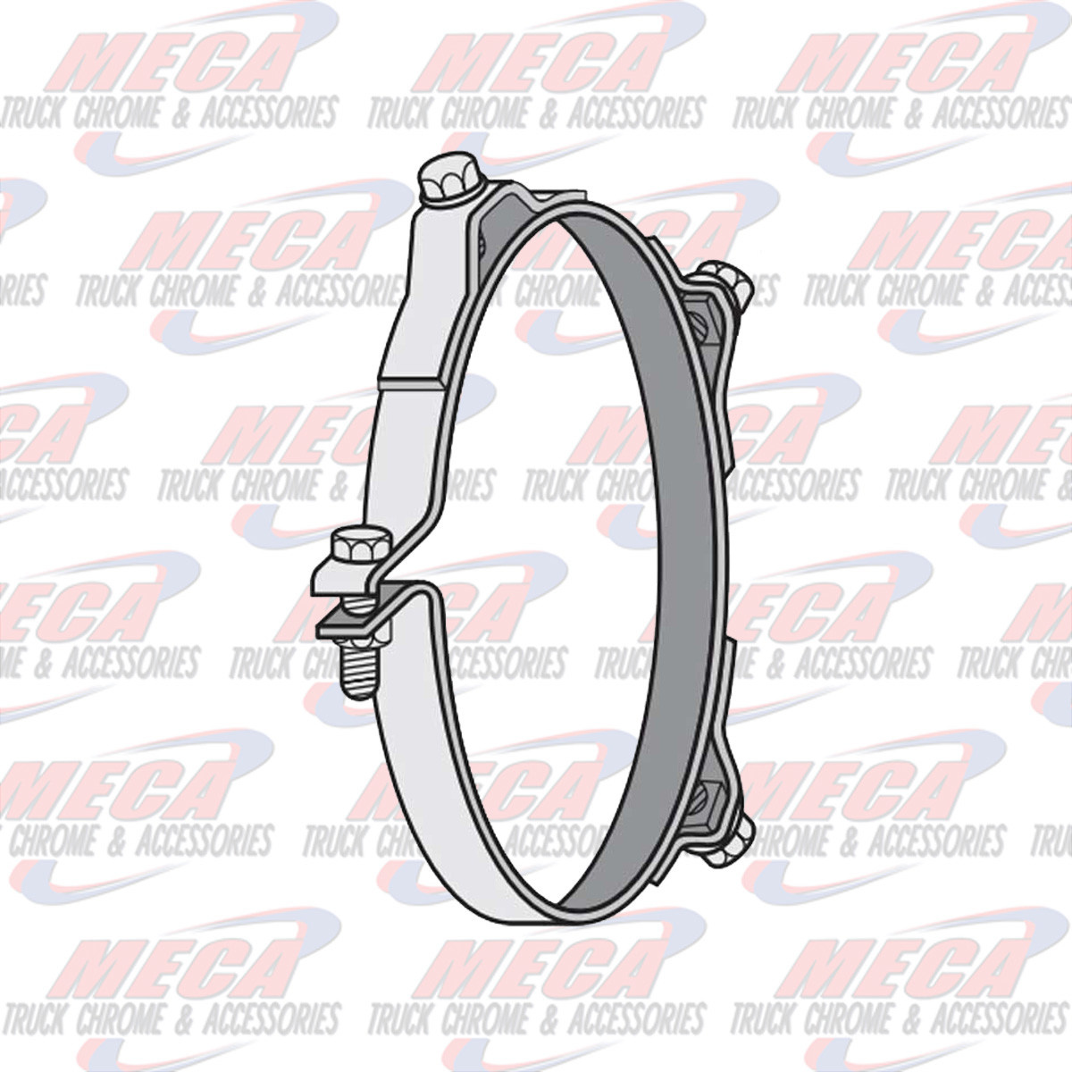 DYNAFLEX STACK GUARD BRACKET EA 7'' W/ 3 MOUNTING BOLTS Meca Truck Chrome