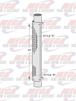 DYNAFLEX STACK GUARD ASSEMBLY 7'' S/S 180DEG W/ BRACKETS HORIZONTAL HOLES