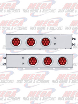 LIGHT BAR S/S SPRING 4" ROUND W/RED COMP SER 2.5" BOLTS