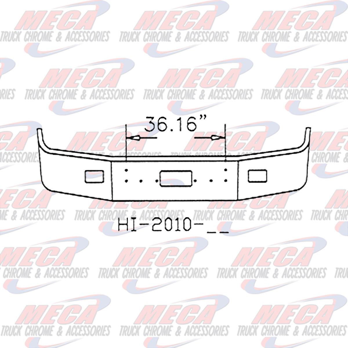 VALLEY CHROME BUMPER PB 377 SET FORWARD 20'' TOW & FOG CHROME