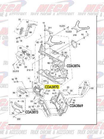 IGNITION KEY COVER PANEL SKELETON FREIGHTLINER CENTURY & COLUMBIA