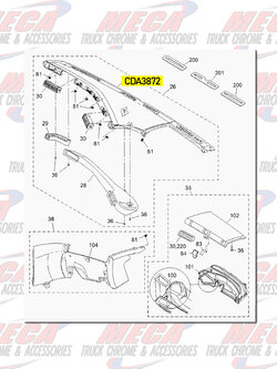 TOP OF DASH DRIVER SIDE COVER PANEL SKELETON FREIGHTLINER CENTURY & COLUMBIA
