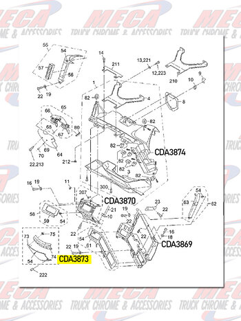 PLASTIC COVER PANEL ABOVE THE PEDALS SKELETON FREIGHTLINER CENTURY & COLUMBIA
