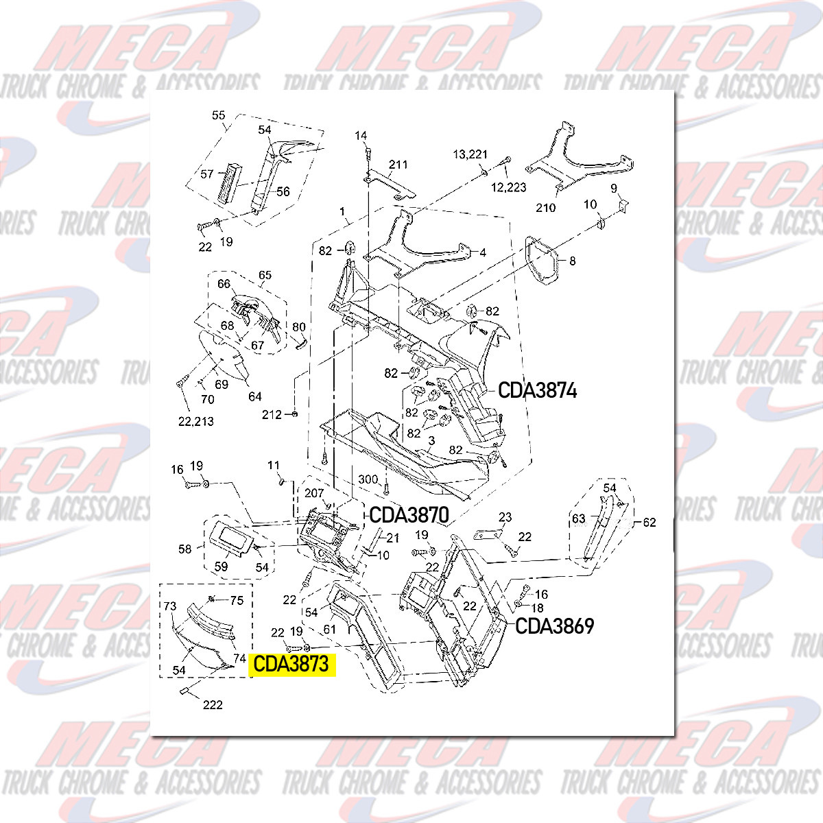 PLASTIC COVER PANEL ABOVE THE PEDALS SKELETON FREIGHTLINER CENTURY & COLUMBIA