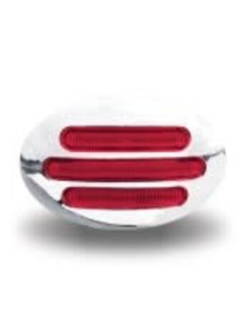 LED FLATLINE SHORT FAT MARKER LIGHT CLEAR RED