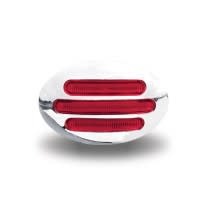 LED FLATLINE SHORT FAT MARKER LIGHT CLEAR RED