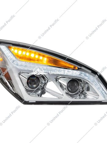 100% LED HEADLAMP ASSEMBLY PASSENGER CHROME BACK FL CASCADIA 2018+