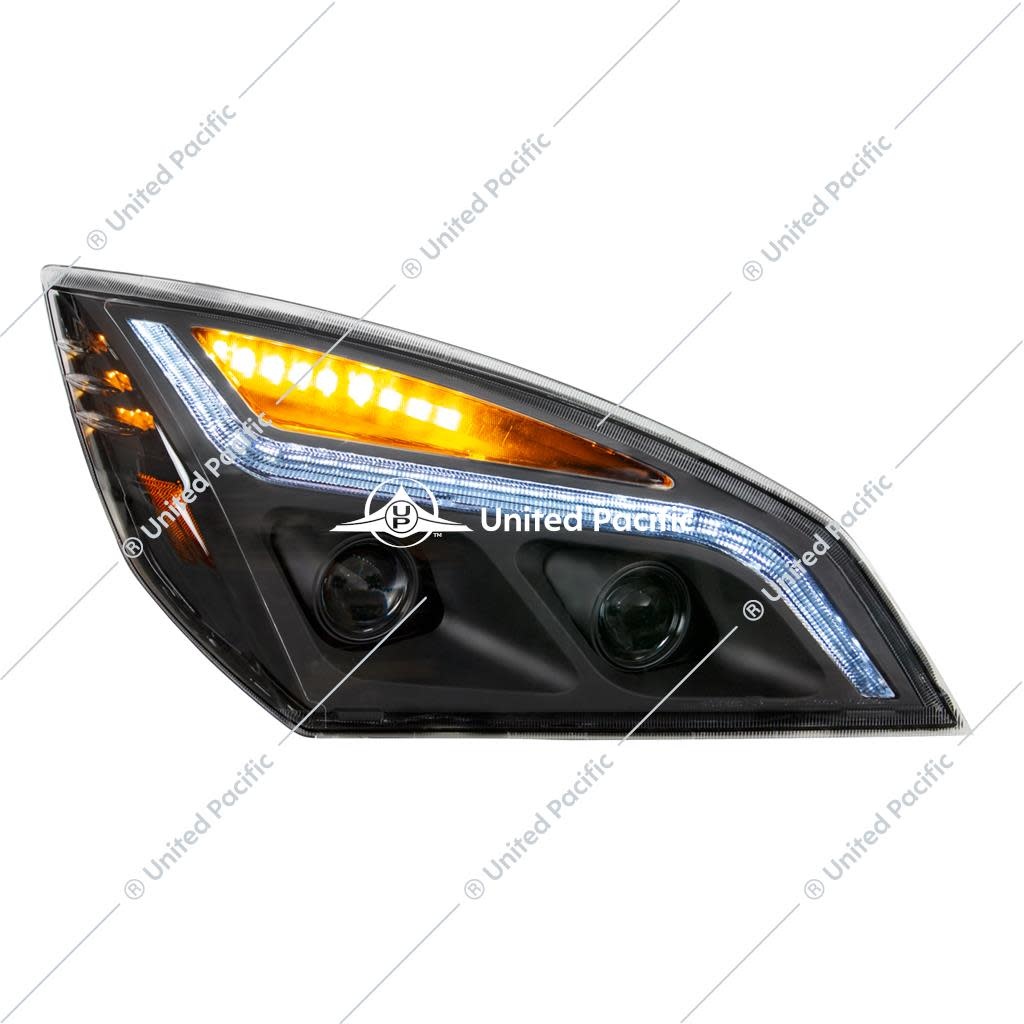 100% LED HEADLAMP ASSEMBLY PASSENGER BLACKOUT BACK FL CASCADIA 2018+