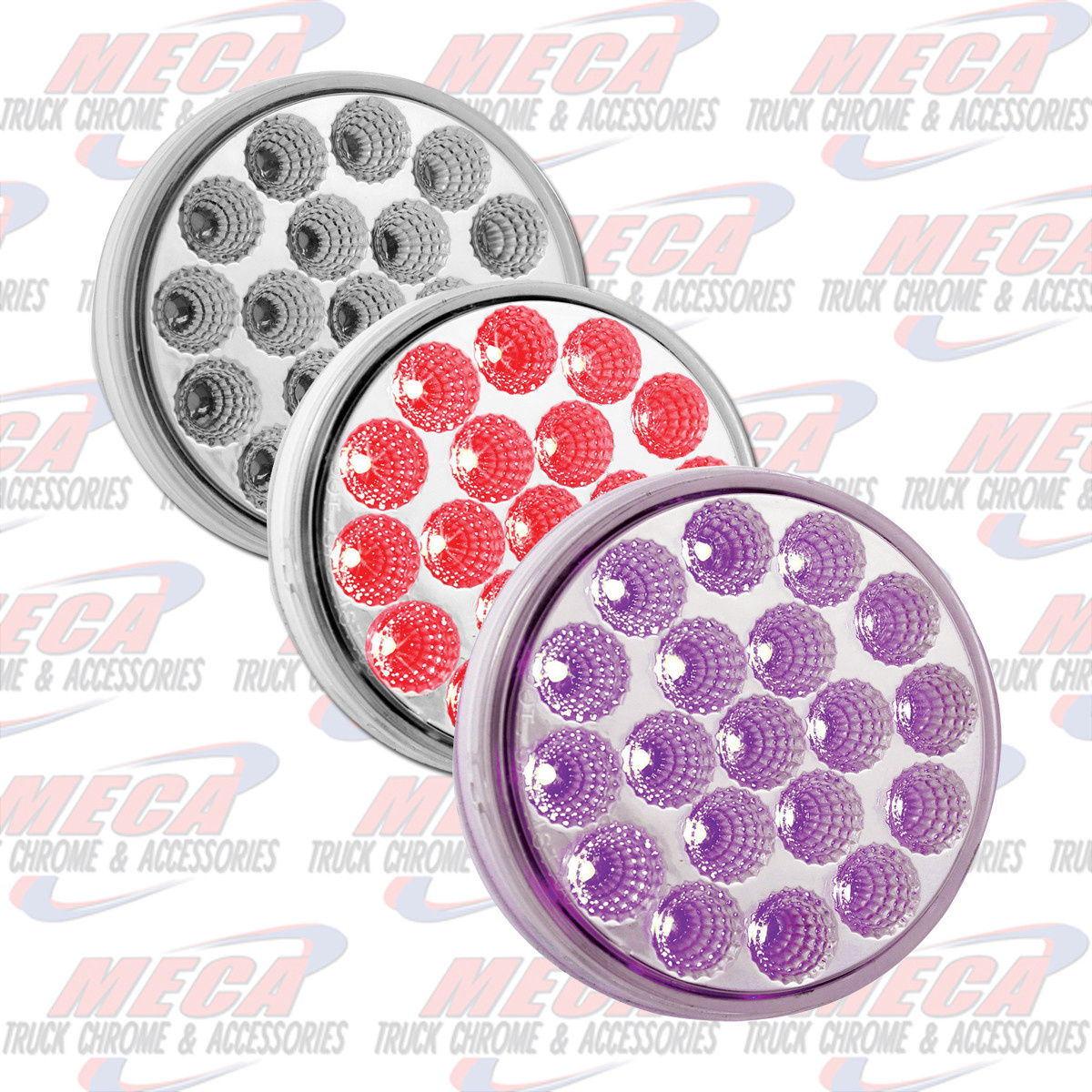 LED 4'' DUAL REVOLUTION RED/PURPLE