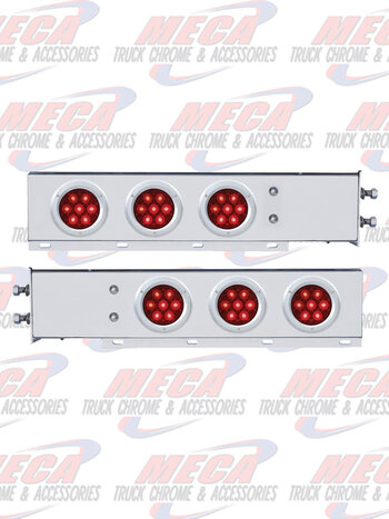 LT BAR S/S SPRING 4" RND W/ RED LED'S 2.5" BOLTS