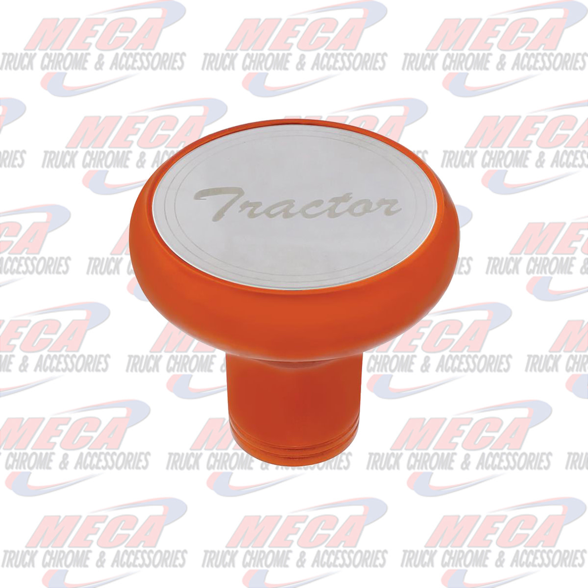 BRAKE KNOB TRACTOR CADMIUM ORANGE W/ S/S PLAQUE