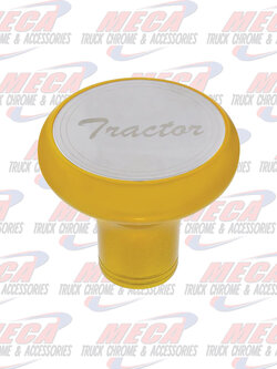 BRAKE KNOB TRACTOR ELECTRIC YELLOW W/ S/S PLAQUE